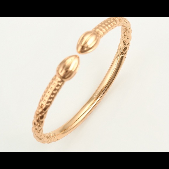 1 Rose Gold West Indian Bangle Acorn Cocoapod 60mm Fashion - Picture 4 of 5